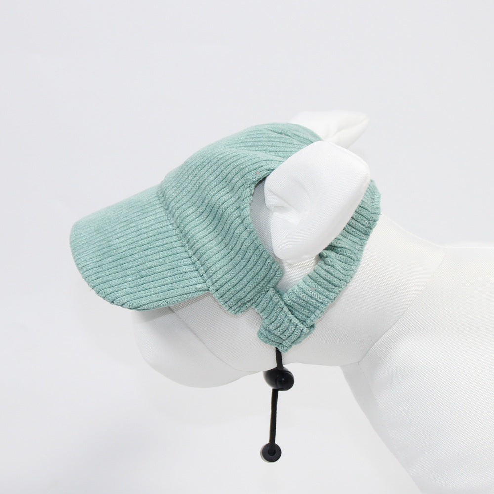 Casual Corduroy Pet Hat, Monochrome Baseball & Bucket Style Caps for Cats & Dogs
