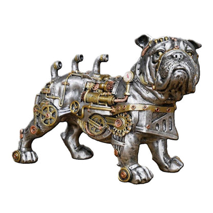 Mechanical Punk Dog Resin Ornament, Hand-Painted Modern Decorative Craft