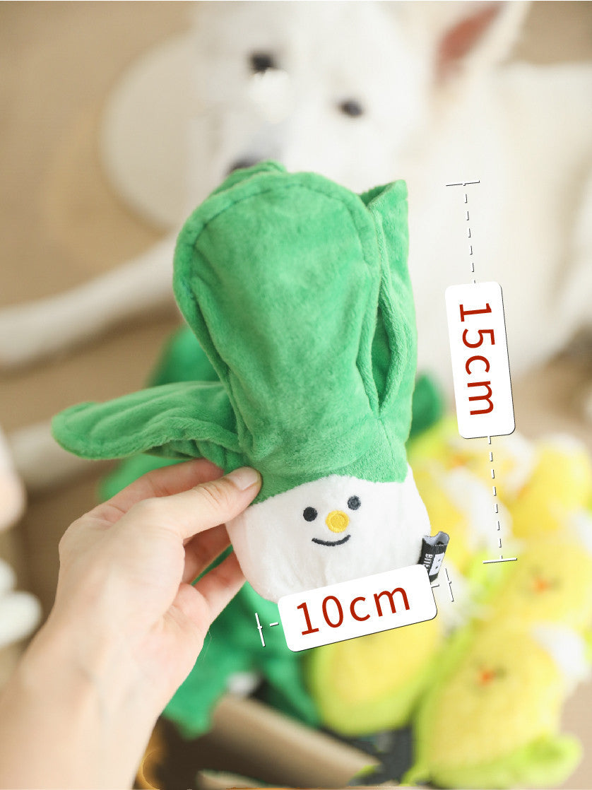 Farm-Fresh Fun: Cute Sounding Pet Rattle Toys (Cabbage/Corn) for Puppies' Anti-Boredom Play.