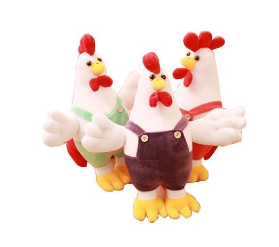 Plush Stuffed Chicken Mascot Doll – Cute Suspender Pants Plush Toy Gift