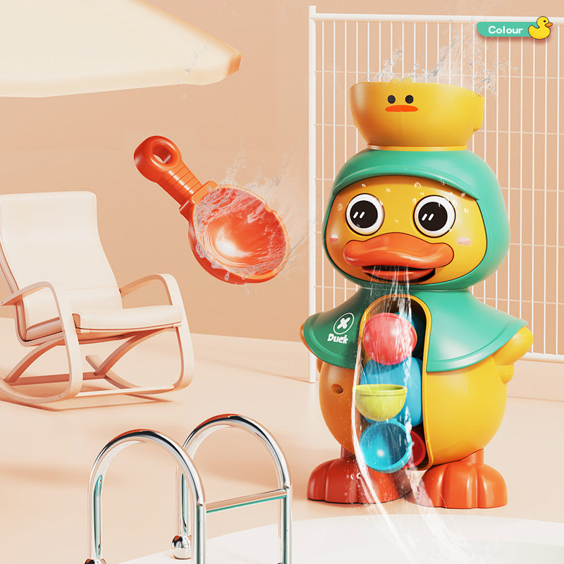 Cute Duck Rotating Water Wheel Baby Bath Toy – ABS Infant Water Play Toy