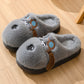 Cute Cartoon Dog Plush Slippers, Winter Couple Indoor Warm Non-slip Home Shoes