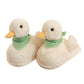 Cozy Charm: Scarf Duck Cute Cartoon Cotton Slippers for Women (Artificial Wool Lined).