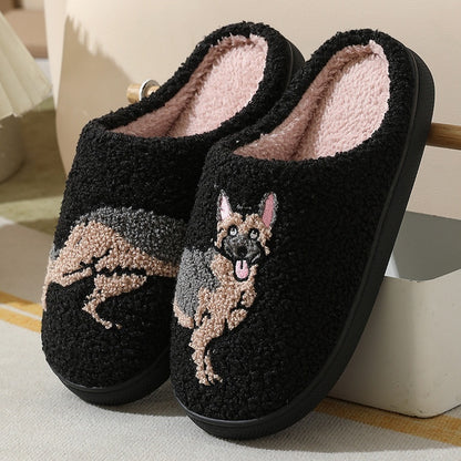 New Comfort Home Cute Cartoon Little Wolf Dog Winter Cotton Slippers