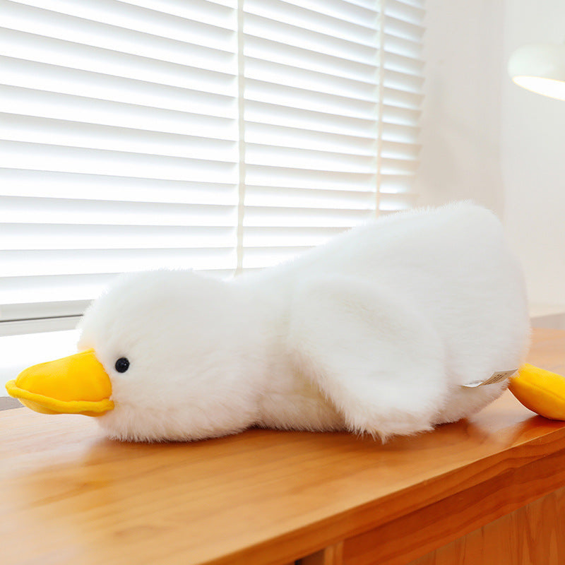 Cute Little Yellow Duck Sleeping Pillow – Soft Lying Duck Plush Doll for Cozy Sleep