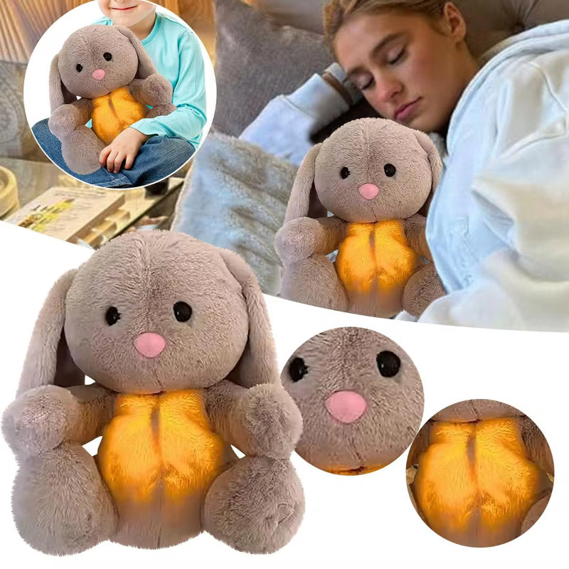 Newborn Comfort: Breathing Rabbit Sensory Plush Toy with Music, Lights, and Rhythmic Motion ($\mathbf{32\text{cm}}$).