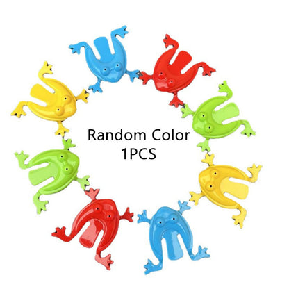 Simple Fun: Children's Classic Pressing Little Jumping Frog Decompression Toy.