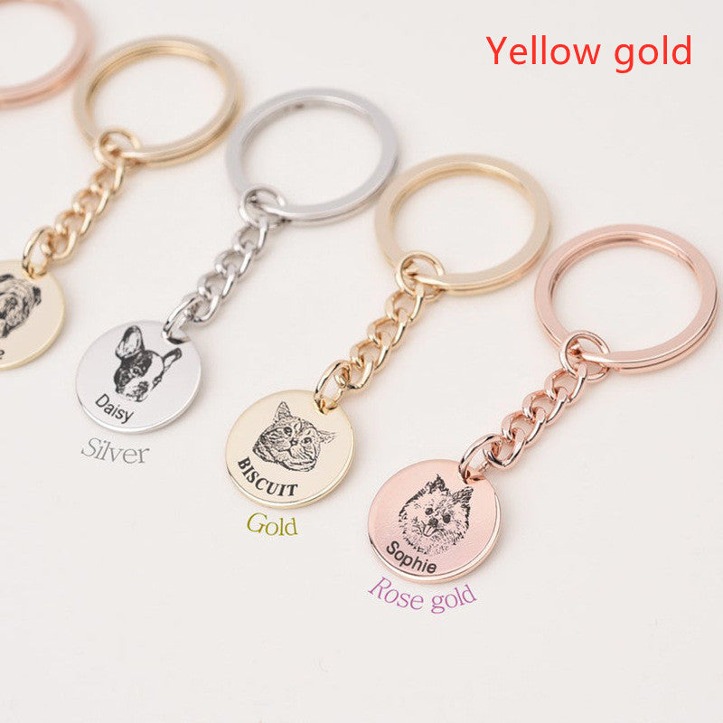Ins Pet Cat and Dog Photo DIY Keychain