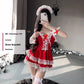 Christmas Bunny Cosplay Uniform, Gold Velvet Women’s Costume Set (Free Size)