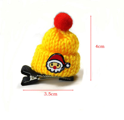 Wool Pet Hat Decoration, Mini Christmas Clip Hat for Dogs & Cats