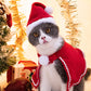 Pet Christmas Suit, Cat & Dog Santa Cloak with Matching Hat
