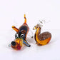 Handmade Colored Glass Dog Ornament, Light Luxury Sika Deer-Inspired Animal Decoration for Tea Table & Home Display