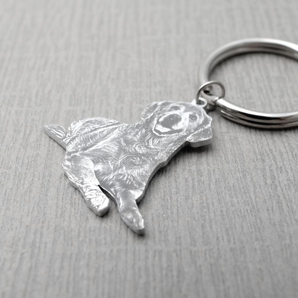 Custom Pet Photo Keychain Necklace, Personalized Dog & Cat Picture Keepsake