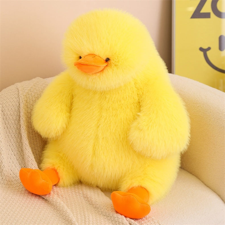 Cute Pier Duck Fluffy Big Doll – Soft Giant Plush Toy in White & Yellow