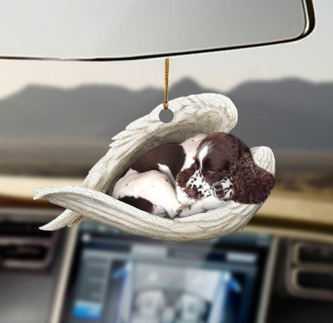 Sleeping Dog Angel Car Pendant, Acrylic Hanging Ornament for Cars, Doors & Home Decor