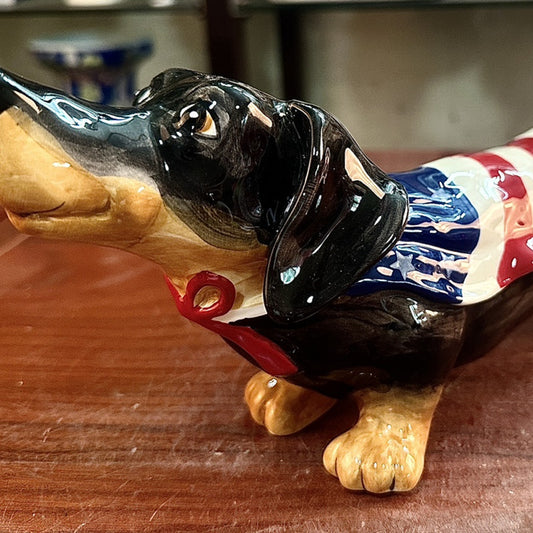Underglaze Ceramic Dog Decoration, American-Style Multi-Functional Dog Ornament