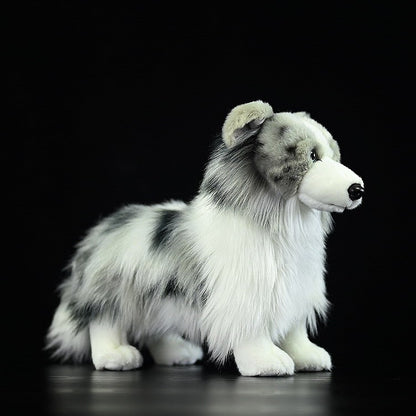 Border Collie Simulation Plush Toy, Realistic Soft Dog Doll with PP Cotton Filling