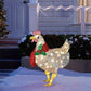 Festive Feathered Friends: Light-Up Chicken Christmas Scarf Garden Ornaments (Acrylic, Pastoral Style).