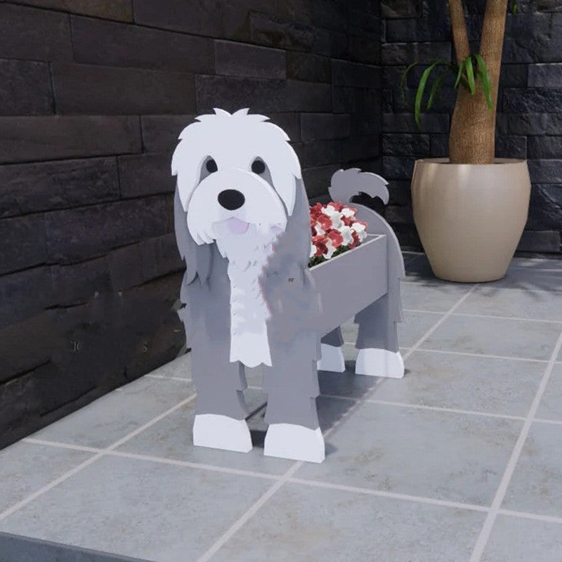 Garden Dog Planter, PVC Dog-Shaped Flower Pot for Outdoor & Indoor Decoration
