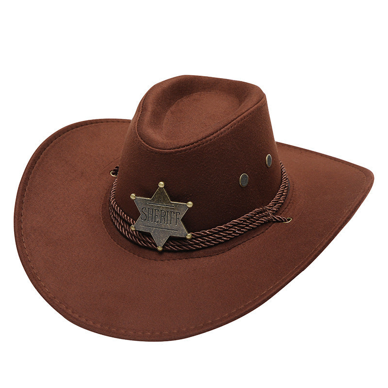 Year-Round Adventure: American Trend Three Ropes Cowboy Hat (Wool Blend, Flat Top).
