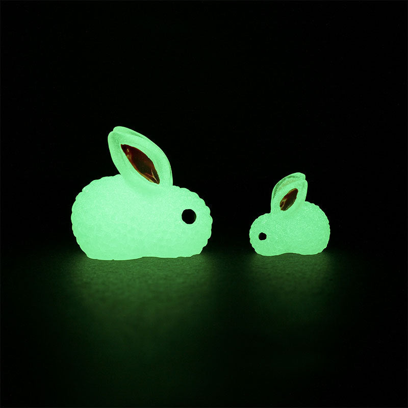 Luminous Bunny Ornament, Cute Animal Resin Cartoon Decor (Pastoral Style)