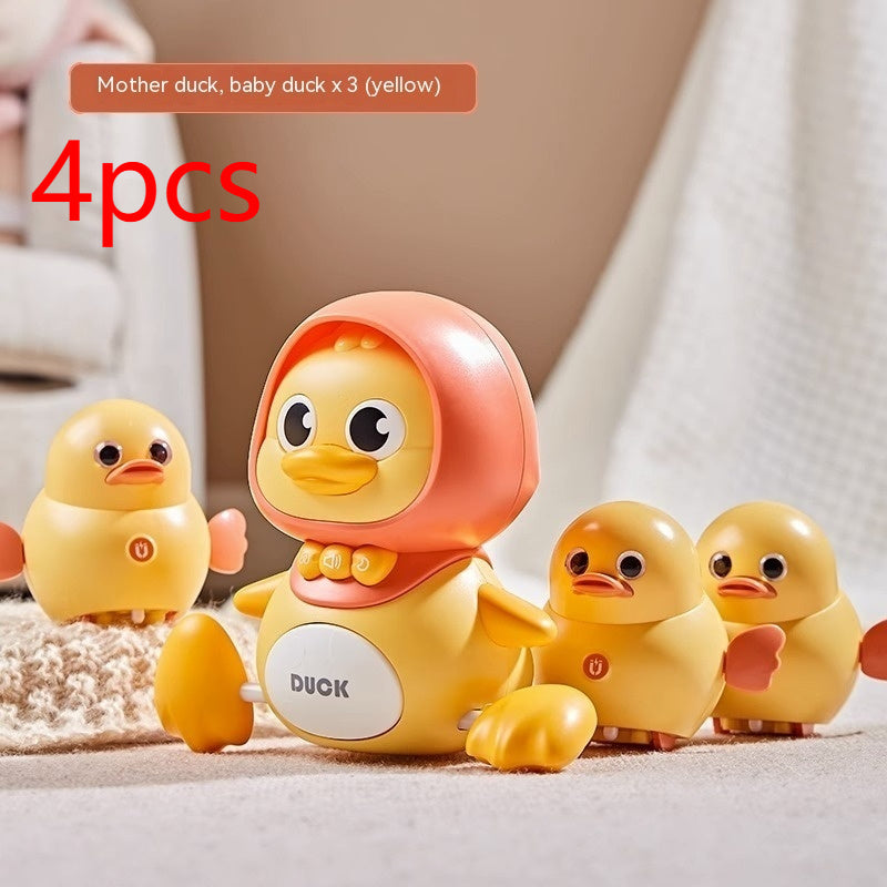 Interactive Fun: Electric Walking & Swinging Duck Mother and Baby Toy Set (Magnetic Connection).