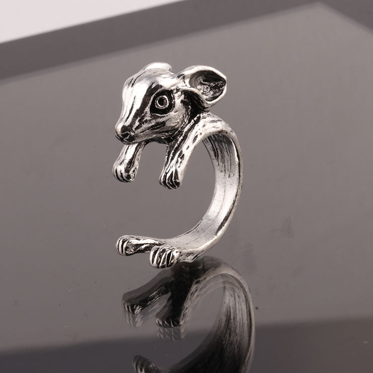 Simple Retro Bunny Ring, Adjustable Alloy Rabbit Ring for Women