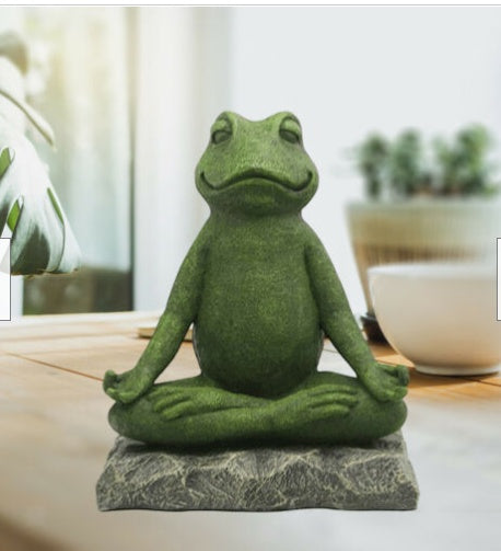 Find Inner Peace: Meditation Frog Resin Zen Animal Yoga Figurines.