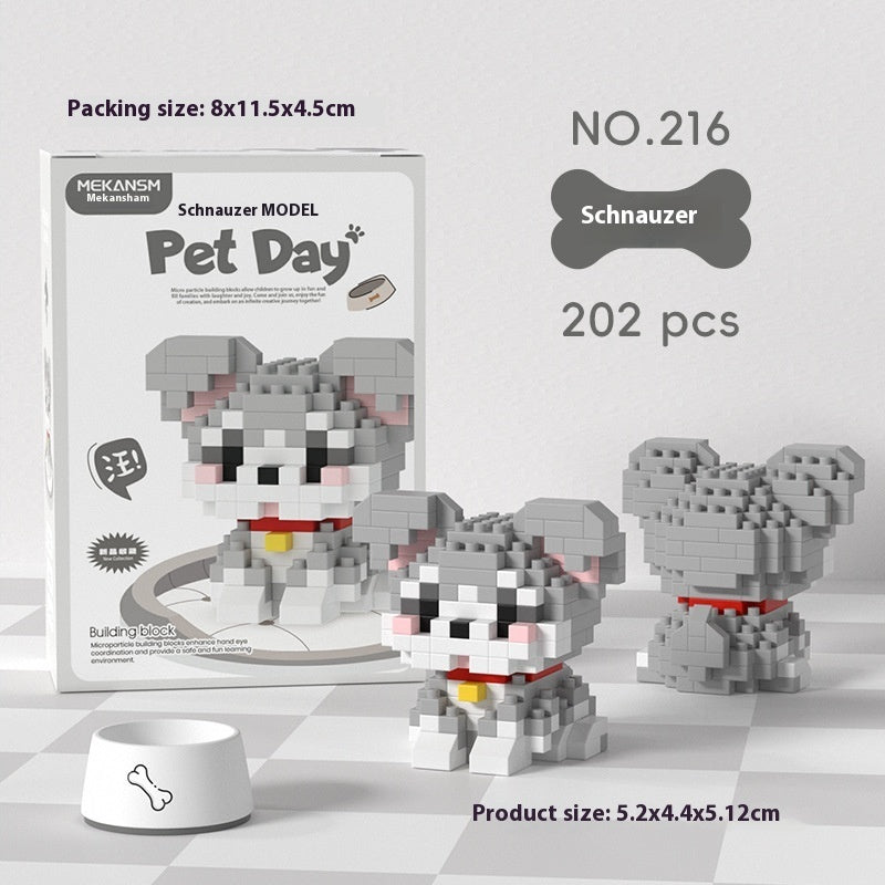 Cute Pet Cat and Dog Assembled Ornaments, DIY Particle Model Collectibles
