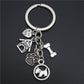 Small Animal Pet Dog Heart Keychain, Zinc Alloy Rope Pendant Accessory