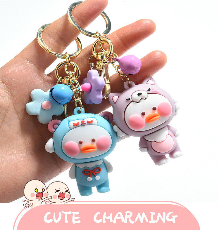 Epoxy Dudu Duck Keychain Pendant – Creative Cartoon PVC Soft Rubber Car & Bag Charm