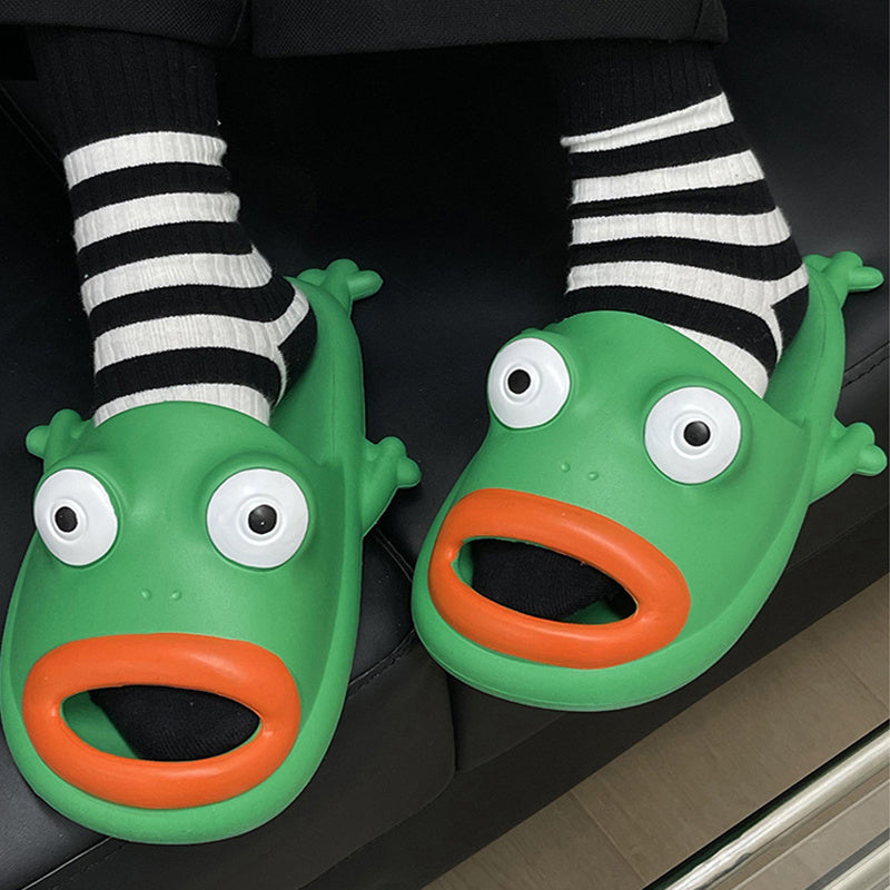 All-Day Comfort: Cute Frog EVA Soft Home, Beach, and Bathroom Slippers.