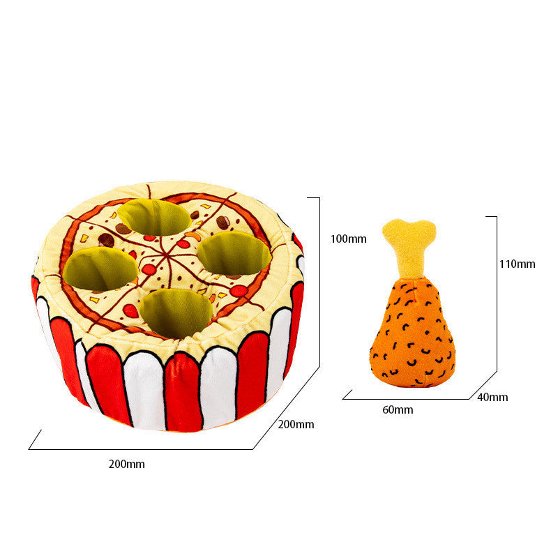 Mental Workout: Plush Food Leakage Puzzle and Sounding Simulation Chicken Leg Toy.