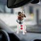 Sleeping Angel Dog Car Pendant, Acrylic Hanging Ornament for Cars, Doors & Home Decor