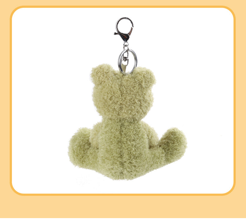 Frog Schoolbag Pendant Keychain – Cute Matcha Frog Plush Doll Charm