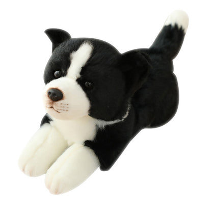 Simulation Dog Doll, Realistic Side Collie Rag Plush Toy (34cm Lifelike Puppy Plush)