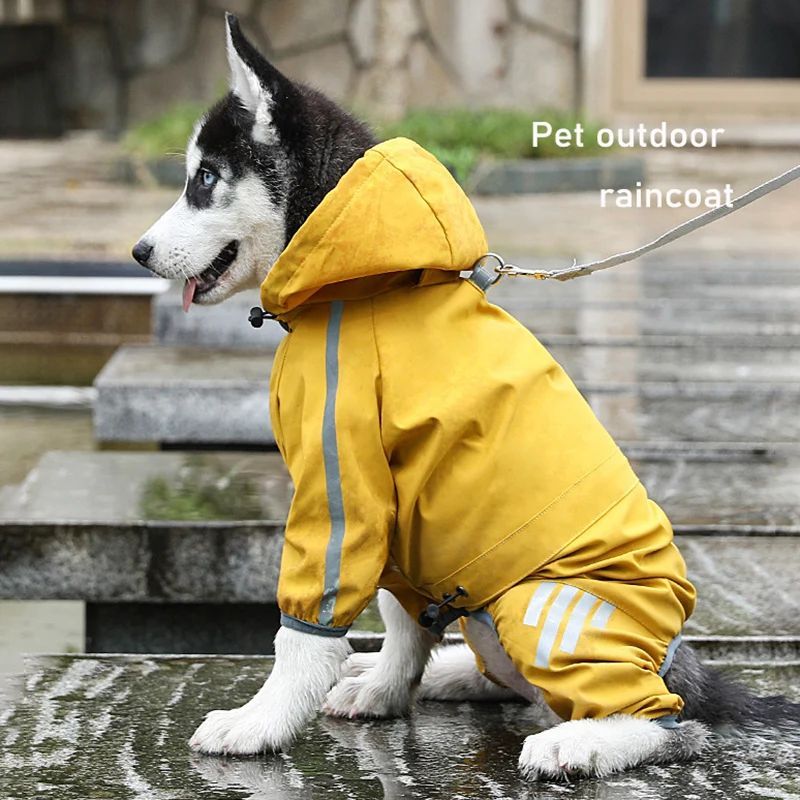 Four-Leg Waterproof Pet Raincoat, Lightweight Dog & Cat Rain Jacket for Outdoor Travel (S–XXL)