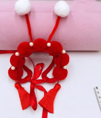 Funny Photo Headgear for Dogs, Concave Shape Pet Hat in Chinese-Style Design