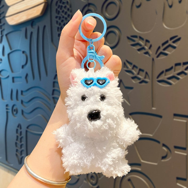 Creative Cartoon Plush West Highland Puppy Dog Keychain