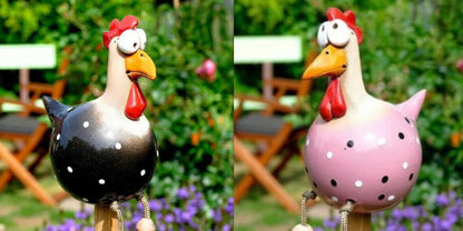 Yard Art Decor Chicken Garden Lawn Plug – Hen & Rooster Resin Ornaments for Indoor/Outdoor Decoration