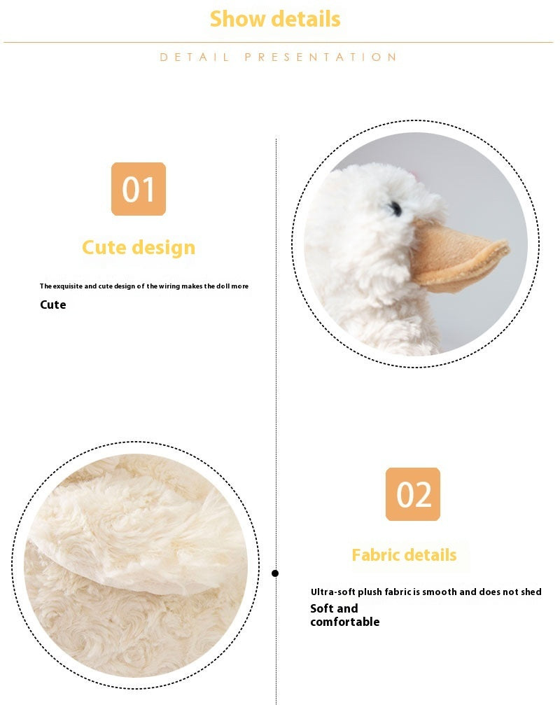White Goose Doll – Nordic INS Style Net-Red Plush Duck Toy (20–21 cm)