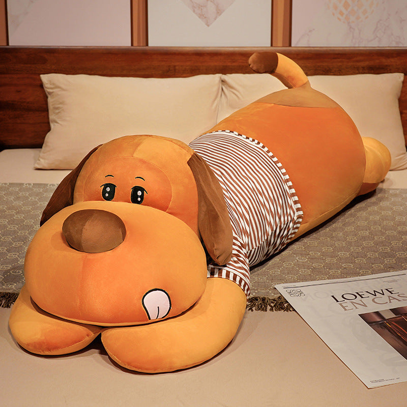 Giant Striped Dog Doll Plush Toy: Elastic Super Soft and PP Cotton Filled ($\mathbf{60}$–$\mathbf{180\text{cm}}$).