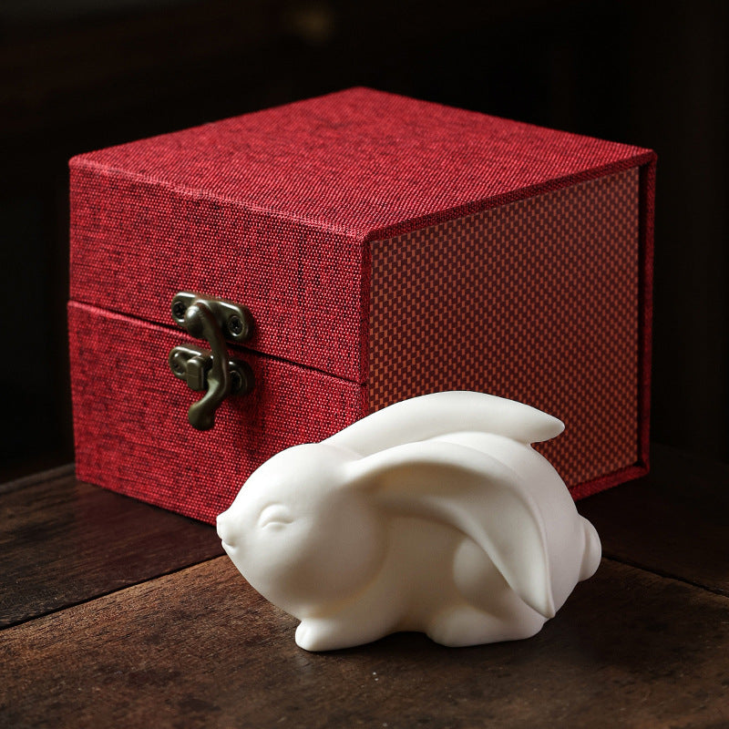 Mascot Creative Ceramic Bunny Ornaments, Lucky & Moon Rabbit Figurines