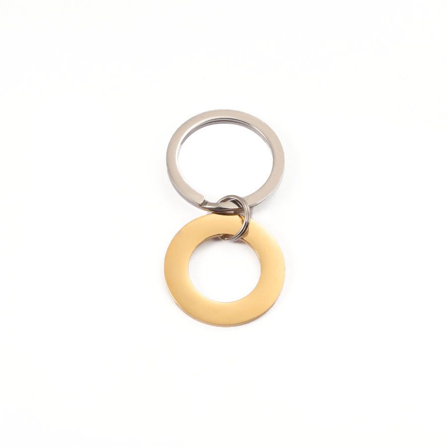 Stainless Steel Pet ID Ring Keychain, Durable Titanium Steel Dog Tag (25mm)