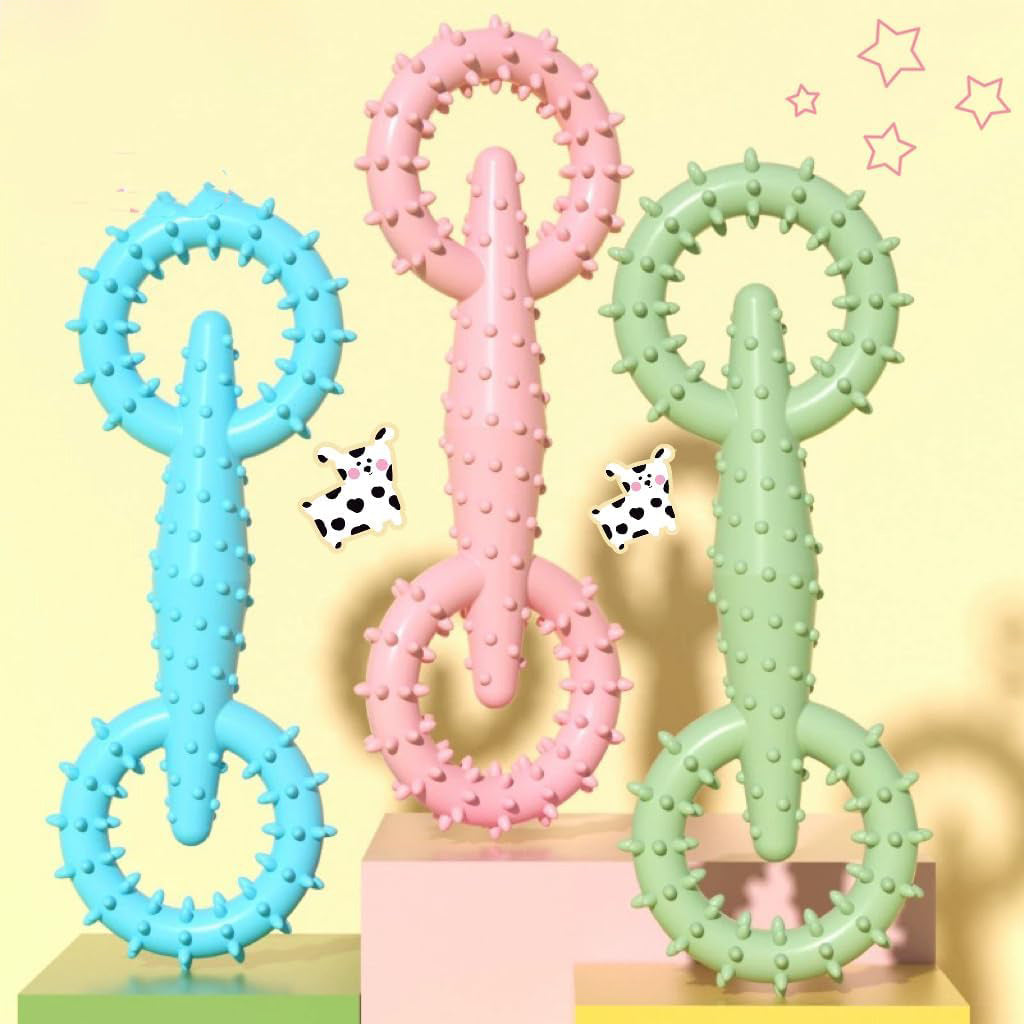 Dog Chew Toy Ring, Safe TPR Pet Teething Stick & Chew Board for Dogs and Puppies
