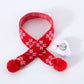 Knitted Wool Christmas Scarf & Hat, Plaid Snowflake Warm Winter Accessory for Cats & Dogs