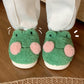 Cozy Steps: Women's Cute Cartoon Frog Slippers – Warm Plush for Indoor Comfort.