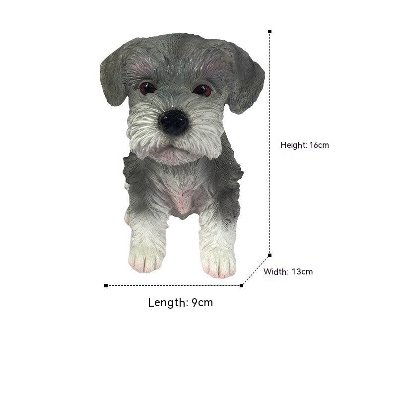 Cute Realistic Dog Ornaments, Pastoral Style Resin Desktop Decoration for Living Room & Home Display