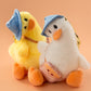 Creative Waibo Duck Plush Keychain – Cute Tilt-Head Duck Pendant (Yellow & White)