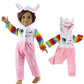 Girl Doll Casual Clothes, Bunny Ears Onesie for 45cm Dolls